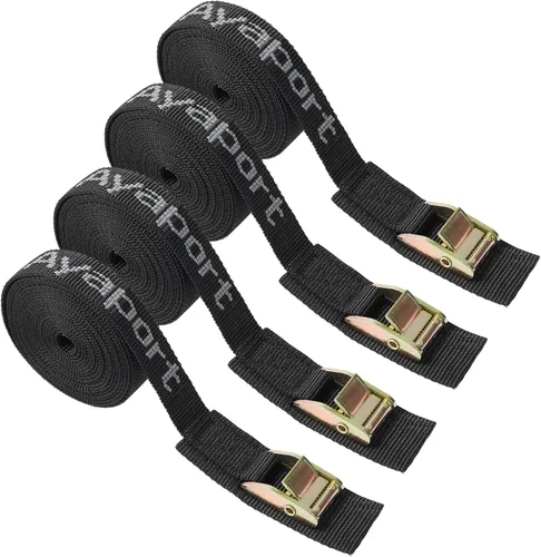 Ayaport Correas de amarre con hebilla de leva, correas de amarre de 2200 libras de resistencia a la rotura, correa resistente para portaequipajes de