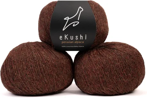 Miniatura 11 de 100% Hilo de Alpaca para Bebé para Tejer y Ganchillo - Juego de 3 Madejas de Hilo Premium DK - Ligero, Hipoalergénico y Térmico Hecho en Perú - N010