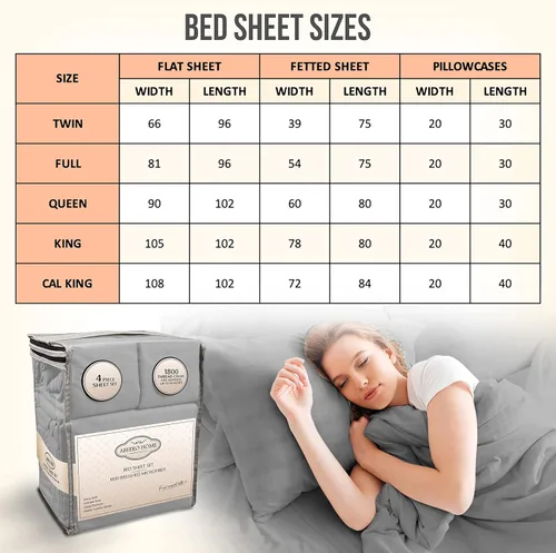 Miniatura 7 de Abeero Home Juego de sábanas de tamaño King, sábanas de hotel de lujo, sábana suave con correas elásticas en las esquinas, sábana de microfibra