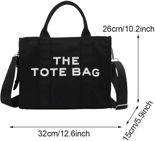 Miniatura 3 de GLOD JORLEE Bolso de mano para mujer, bolso cruzado de lona de moda (negro), Negro
