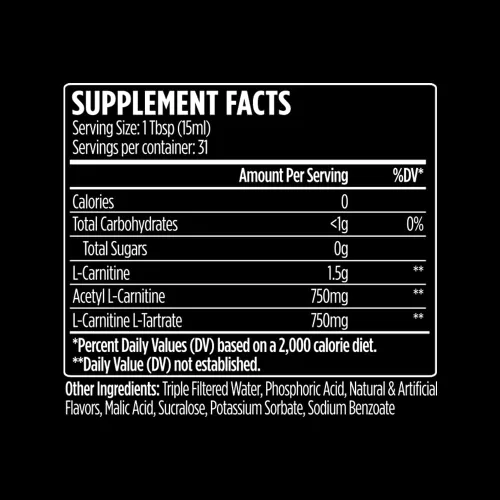 Miniatura 2 de VMI Sports L-Carnitina 3000 Líquido Suplemento de carnitina de 3000 mg Cero calorías cero azúcar Keto apto para hombres y mujeres – Gran sabor