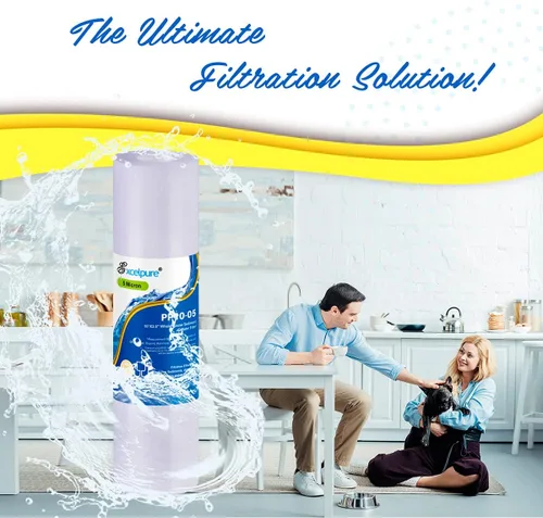 Miniatura 7 de EXCELPURE Cartucho de filtro de agua para sedimentos para toda la casa de 5 micras de 10 x 2.5 pulgadas, repuesto para cualquier unidad de RO de 10