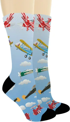 Miniatura 2 de ThisWear Regalos de piloto para mujeres y hombres, calcetines novedosos de aviación, regalos de aviación, calcetines novedosos para tripulación