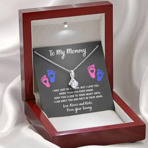 Miniatura 30 de Collar de joyería de pies de bebé, regalos para mamá por primera vez, collar para mamá a mi mamá, regalos para mujeres embarazadas, mamá futura ser