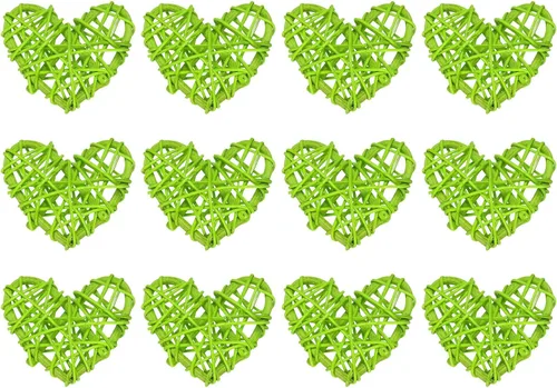 Miniatura 10 de MECCANIXITY 12 piezas de jarrón de ratán en forma de corazón de ratán natural para decoración del día de San Valentín, decoración del hogar, boda