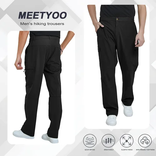 Miniatura 2 de MEETYOO Pantalones cargo de senderismo para hombre, impermeables, tácticos, ligeros, elásticos, para acampar