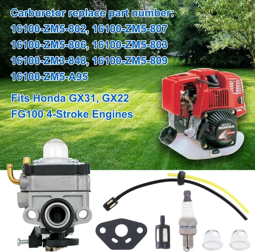 Miniatura 5 de FitBest Kit de carburador GX22 GX31 FG100 para motores Honda de 4 ciclos – Reemplaza 16100-ZM5-803/16100-ZM3-848/16100-ZM5-809 – Kit de ajuste todo