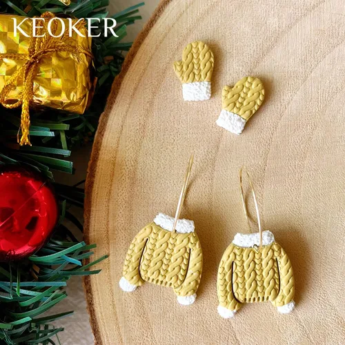 Miniatura 4 de Keoker Hoja de textura de arcilla polimérica para Navidad, tapete de textura de arcilla navideña para hacer aretes, joyas, herramientas de aretes