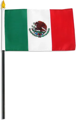 Miniatura 4 de Bandera de escritorio de México de 4 x 6 pulgadas (sin base) (1 bandera)