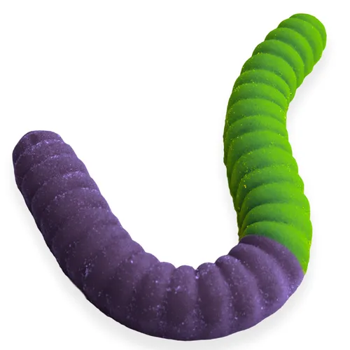 Miniatura 12 de Gusano de gomita gigante agrio – Caramelo de gomita grande de 2 libras con gran sabor picante de GGB Candies (cereza/naranja)
