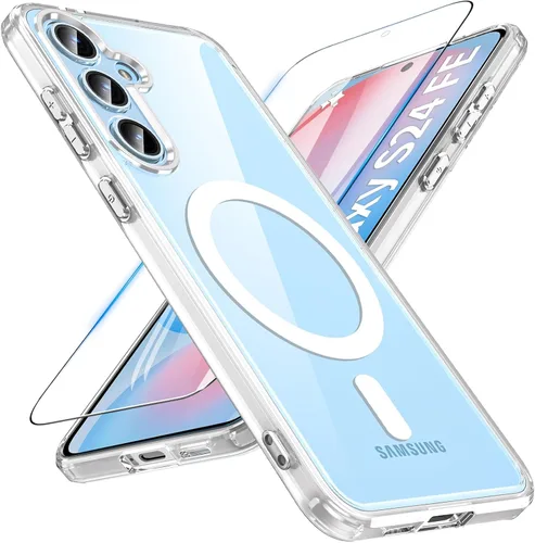 Miniatura 47 de OWKEY Funda magnética para Samsung Galaxy S23 de 6.1 pulgadas, para Magsafe con protector de pantalla, protección de grado militar, a prueba