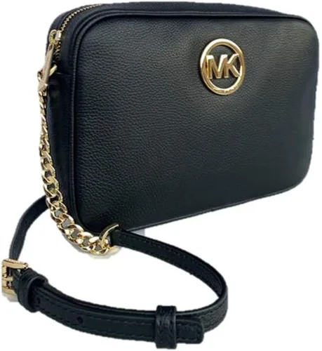 Miniatura 4 de Michael Kors Fulton Large EW Bandolera Cuero guijarro, Negro, Negro