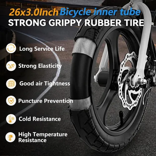 Miniatura 2 de Paquete de 2 tubos interiores para bicicleta de neumáticos gruesos, tubo de bicicleta resistente de 20/26x3.0/4.0, válvula Schrader de 1.260 in