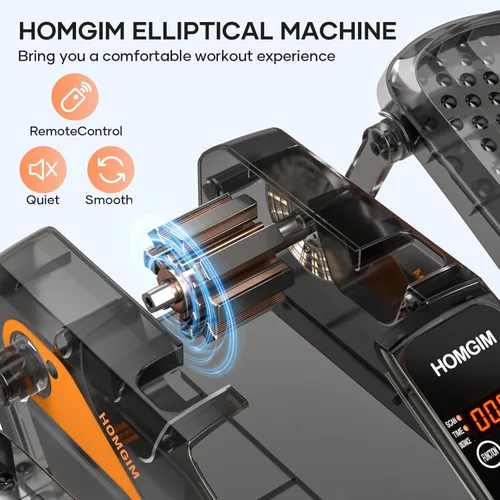 Miniatura 3 de HOMGIM Máquina elíptica para debajo del escritorio, ejercitador de piernas motorizado silencioso con control remoto inteligente, programas manuales