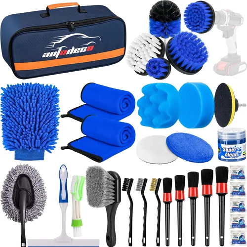 Miniatura 12 de Juego de 30 cepillos para detalles de coche, kit de detalles de coche, juego de cepillos de taladro para detalles de coche, cepillos de detalles