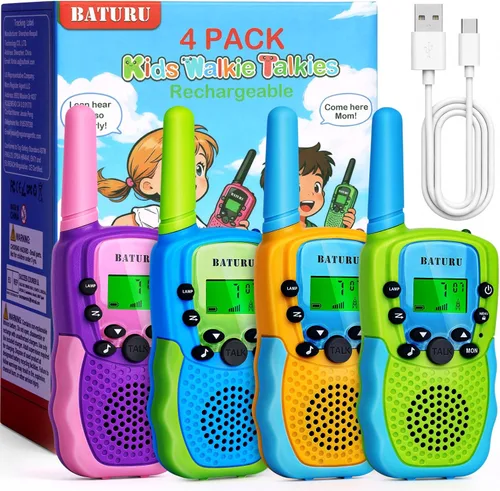 Miniatura 10 de Baturu Walkie Talkies para niños, paquete de 3, regalos para niños y niñas, juguetes de 5-10 años de edad