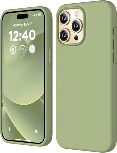 Miniatura 27 de Funda compatible con iPhone 15 Pro, funda de silicona líquida, funda protectora de cuerpo completo a prueba de golpes, funda delgada para teléfono