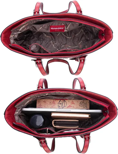 Miniatura 5 de Montana West Bolsa de mano para mujer, juego de bolso grande y bolsos de mano, colección en relieve, juego de 2 piezas