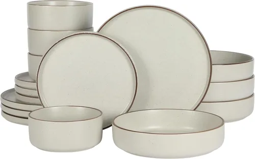 Miniatura 14 de Gibson Elite Peach Orchard 12-Piece New Bone China Dinnerware Set Service for 4, Embossed Fluted Plates and Bowls, Dishwasher and Microwave Safe