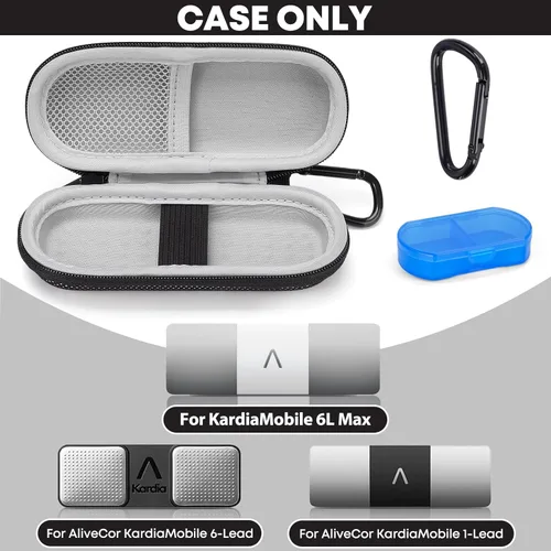 Miniatura 2 de Funda para monitor de electrocardiograma personal KardiaMobile de 1L 6L, estuche de transporte duro de viaje para AliveCor Kardia Heart Monitor