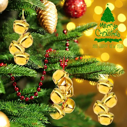 Miniatura 6 de Augshy 200 Piezas Campanas de Cascabel 3/5 Pulgadas Campanas de Manualidades a Granel para Decoraciones Navideñas de Hogar y Mascotas Adornos Dorado