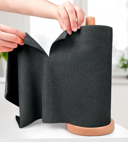KitchLife Rollo de Paño de Limpieza de Microfibra - Toallas de Papel de Microfibra Reutilizables Desgarrables, Sin Pelusa, Lavables, 20 Hojas para