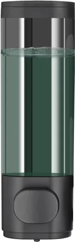 Miniatura 8 de Dispensador de jabón para montar en la pared de 2 cámaras, 10 onzas/10.1 fl oz, dispensador de champú y acondicionador de ducha recargable, sin