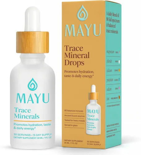 Miniatura 10 de MAYU Trace Mineral Drops - 3 botellas - 80+ minerales iónicos de espectro completo para agua - Suplemento mineral de gran sabor para hidratación