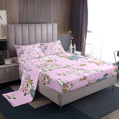 Miniatura 13 de Erosebridal Highland Cow - Juego de sábanas de tamaño individual con diseño de rosas para niños, niñas, adolescentes, adultos, animales salvajes