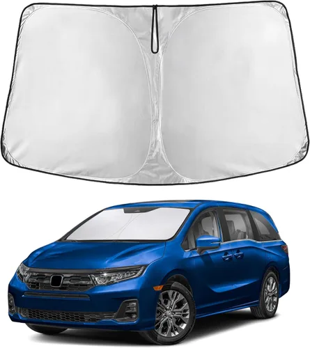 Miniatura 220 de Econour Parasol para parabrisas compatible con Honda Civic 2016-2021, protector de parasol plegable para ventana, bloquea los rayos UV y mantiene tu