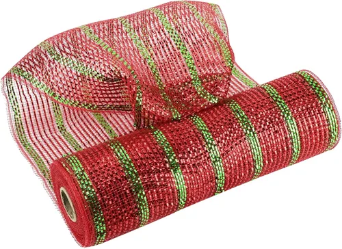 Miniatura 12 de MEEDEE Cinta de Malla Decorativa de Oro Rosa de 10 Pulgadas de Ancho, Cinta de Malla Metálica de Oro Rosa para Árbol de Navidad, Cinta de Malla Oro