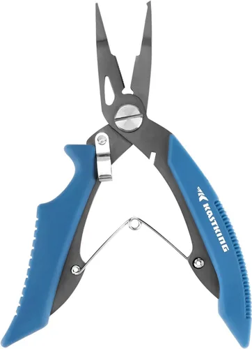 KastKing Intimidator Fishing Pliers, Corrosion Resistant Polymer Coated Fishing Tools, Tungsten Carbide Cutters, Saltwater Resistant Fishing Gear