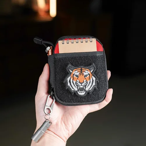 Miniatura 2 de Sayram Bolsa EDC, organizador de bolsillo, bolsa poderosa para hombres, bolsas EDC con parches, pequeña bolsa de herramientas con anillo en D Rojo