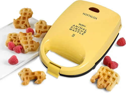 Miniatura 11 de Nostalgia MyMini Máquina Personal Eléctrica de Gofres con Forma de Corazón de Pavo, Superficie de Cocción de 5 Pulgadas, Plancha de Gofres para Hash