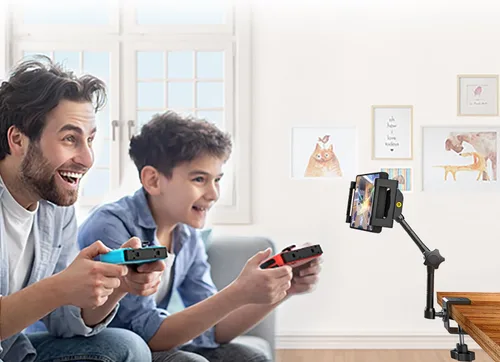 Miniatura 8 de Soporte para tableta de cocina de escritorio, cajas de costura, brazo de metal ajustable, soporte de montaje para tableta para iPad Pro 12.9 Air