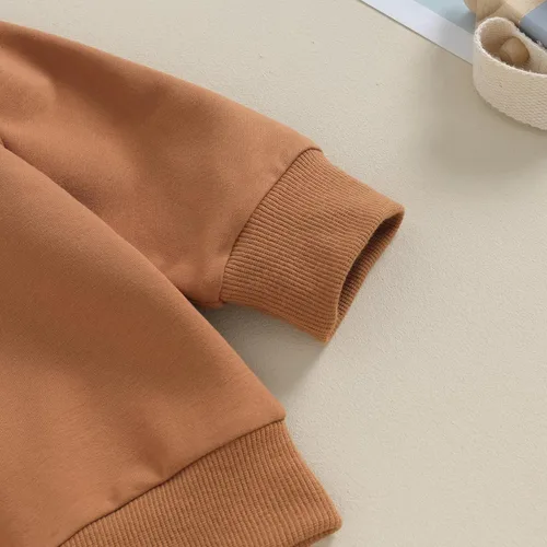 Miniatura 35 de Conjunto de ropa de otoño e invierno para bebé niño pequeño, sudadera de manga larga con colores contrastantes, pantalones elásticos para recién