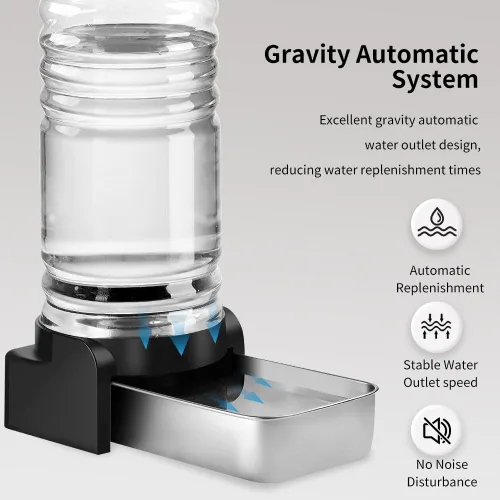 Miniatura 7 de Marchul - Dispensador de agua para gatos de 1 galón, comedero automático para perros con gravedad, dispensador de agua con 3 filtros, dispensador
