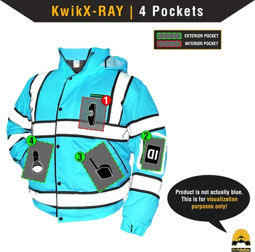 Miniatura 5 de KwikSafety Chaquetas reflectantes Bombarderos de trabajo de alta visibilidad aislados para hombre Amarillo, Naranja, Multicolor 1. Amarillo