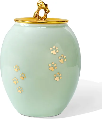 Miniatura 16 de Urnas de cremación pequeñas de 2.67 pulgadas para cenizas de perros o gatos, mini recuerdo de cenizas negras para mascotas con huella de pata