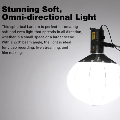 Miniatura 3 de Godox CS-50D Linterna Difusor 50cm/20pulg Modificador de Luz Omnidireccional Montaje Bowens para Godox SL60W SL150 II, UL150, VL150 Luz