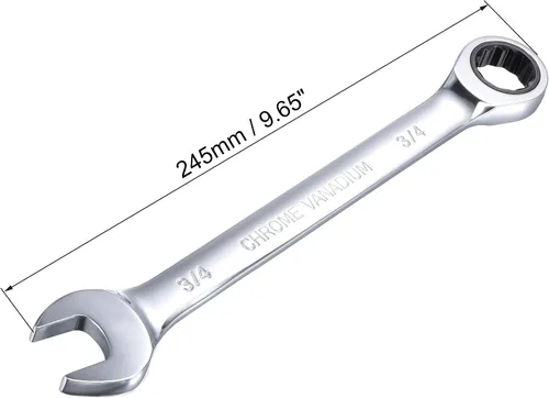 Miniatura 2 de uxcell Llave combinada de carraca de 3/4 de pulgada SAE, 72 dientes, 12 puntos, llave combinada de carraca de extremo cuadrado, herramientas