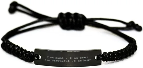 Pulsera de afirmaciones positivas, joyería de autoestima, pulsera inspiradora, soy hermosa, joyería de depresión, pensamiento positivo, para