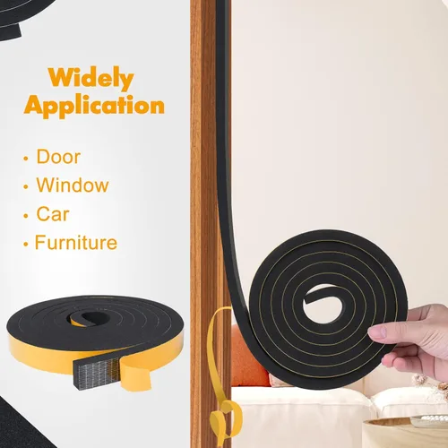 Miniatura 6 de Burlete para puerta, cinta adhesiva de espuma de 1/2 pulgada de ancho x 1/2 pulgada en T, cinta de espuma para ventana y puerta, junta de aire