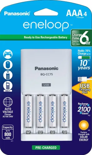 Miniatura 13 de Cargador de batería Panasonic Advanced celda Individual con Eneloop ciclo de 2100 pilas recargables AA Paquete de cargador AA