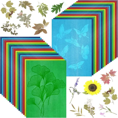 Papeles de cianotipo colorido, 36 hojas gruesas de impresión solar, alta sensibilidad, naturaleza, sol, activado, solar, papel de arte para artes,