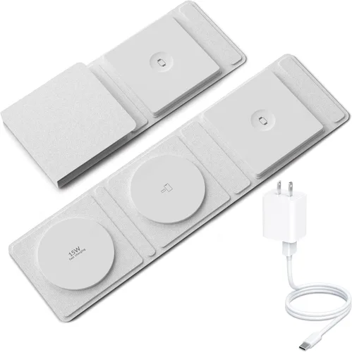 Cargador inalámbrico magnético 3 en 1 (blanco)