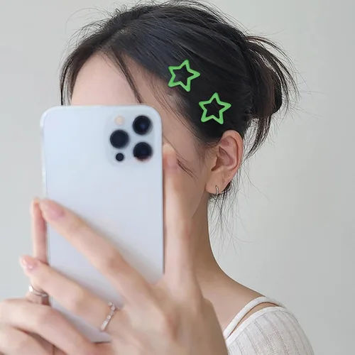 Miniatura 6 de Pinzas para el pelo Y2k pequeñas Kawaii antideslizantes con estrellas para el cabello, accesorios para mujeres