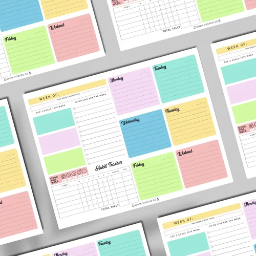 Miniatura 4 de Agenda semanal con tapa (magnética) para todo el año, 50 hojas sin fecha para horario diario, listas de tareas, seguimiento de hábitos