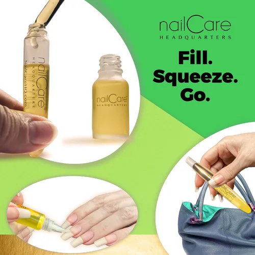 Miniatura 4 de Nail Care Headquarters Bolígrafos de cutícula vacíos recargables, perfectos para sostener aceite de uñas y cutículas Simply Pure - Tapa dorada
