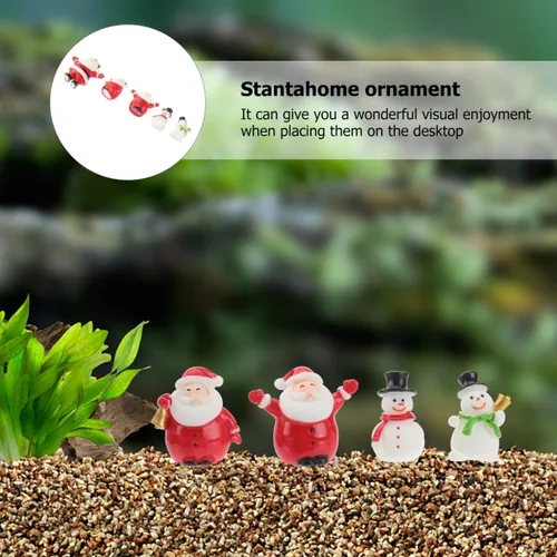 Miniatura 8 de DOITOOL Juego de 10 mini figuras de Papá Noel en miniatura de Navidad, 1.57 pulgadas, diminutos adornos de estatua de muñeco de nieve de Papá Noel